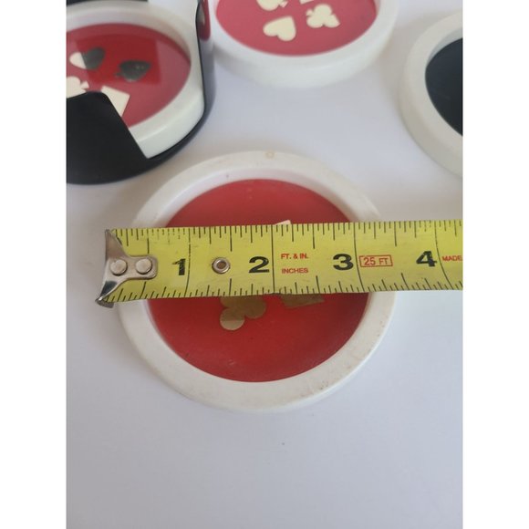 RETRO COASTER SET HEARTS CLUBS SPADES DIAMONS MOTIF - Picture 5 of 5